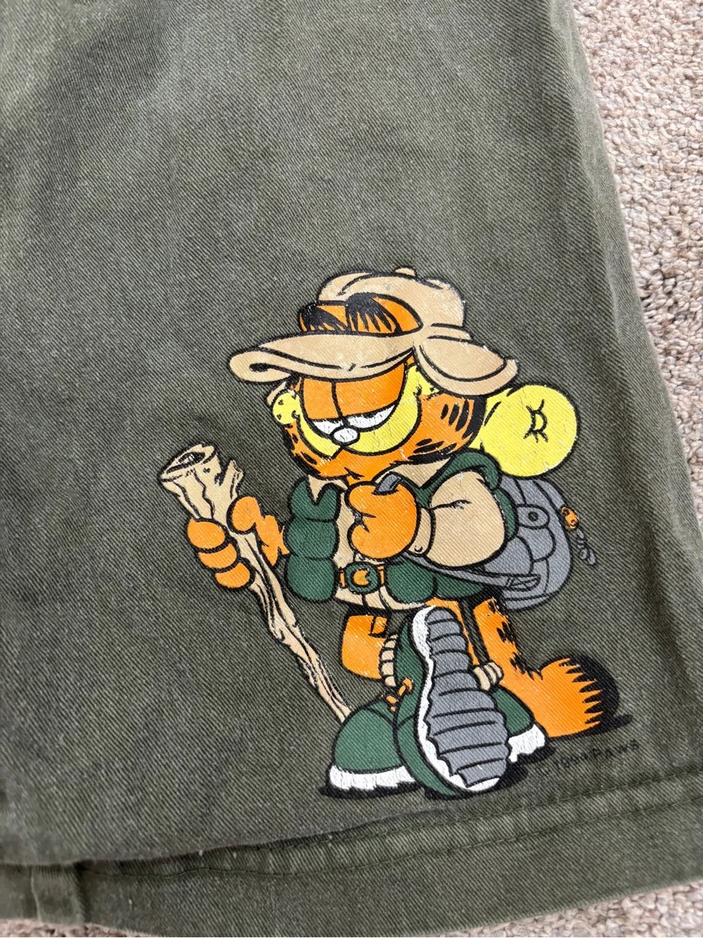 Vintage PAWS 1994 Garfield Hoodie Tee & Shorts Set kids’s size 7 Y2K